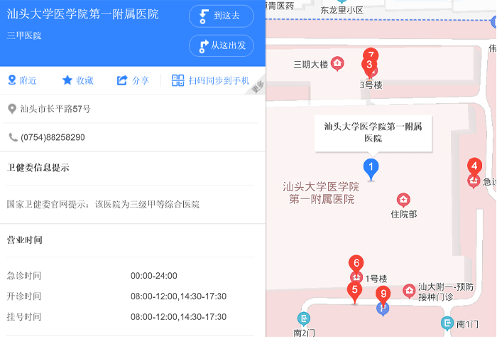 汕头大学医学院第一附属医院地址